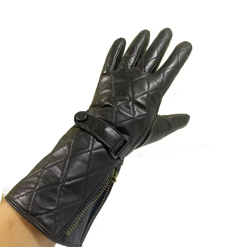 Imported mounted police leather gloves men's cycling driving thin naked leather repair mobile phone car sheepskin gloves men's t