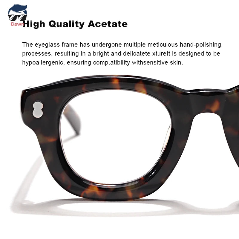 Fashion SCOT New Round Acetate Fiber Glasses Frames Men Myopia Reading Optical Women Elegant Prescription Glasses