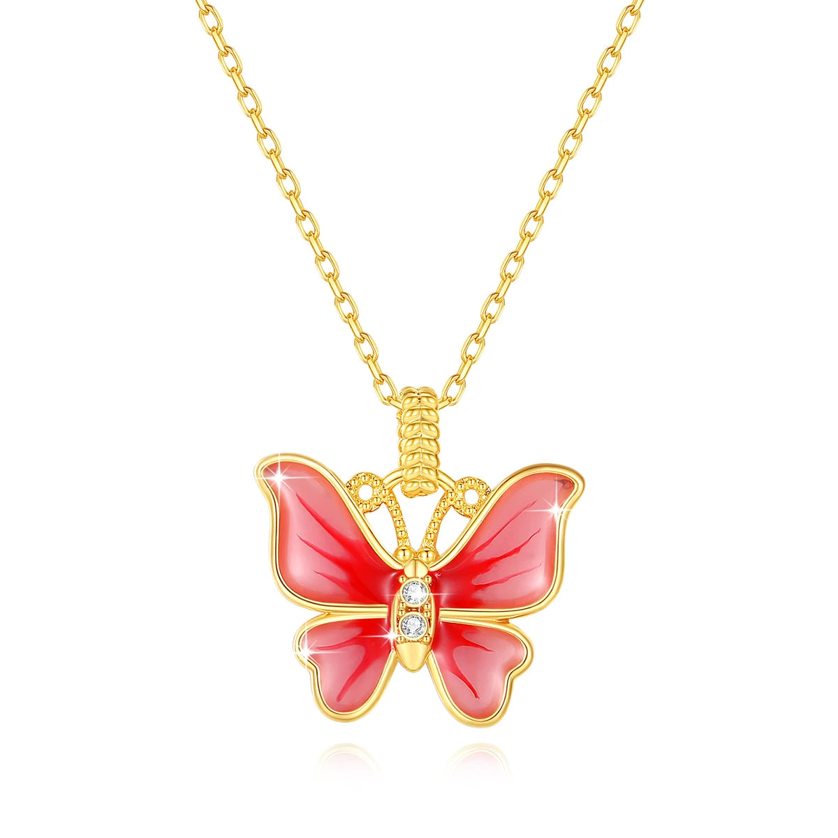 Collier papillon de luxe en or 18 carats véritable 100 % avec certificat pendentif moissanite bijoux en or AU750 K originaux cadeaux pour femmes