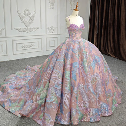 Vestidos de noche con cuentas de primera calidad, vestido de fiesta con escote en forma de corazón y tirantes finos, patrón DY6600, vestidos de novia