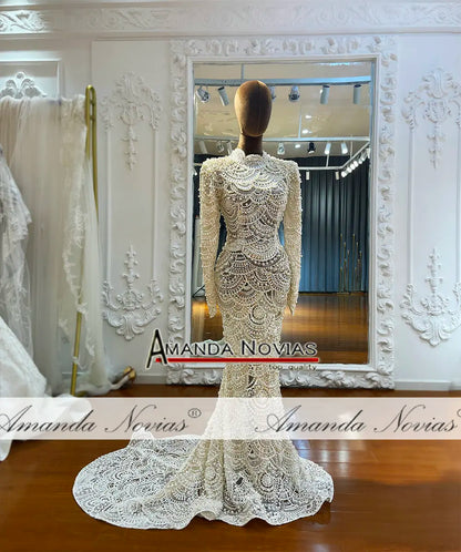 Amanda Novias Handmade Pearls Mermaid Wedding Dress NS4742