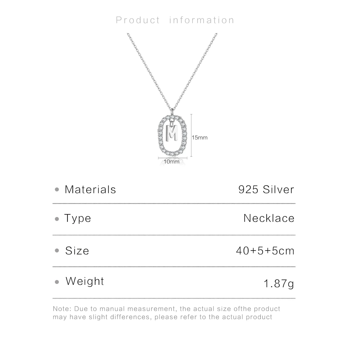 ANDYWEN Collier avec pendentif en argent sterling 925 et lettres initiales SK pour femme 2021 Bijoux fins Mode Cristal