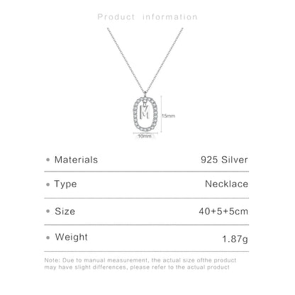 ANDYWEN Collier avec pendentif en argent sterling 925 et lettres initiales SK pour femme 2021 Bijoux fins Mode Cristal