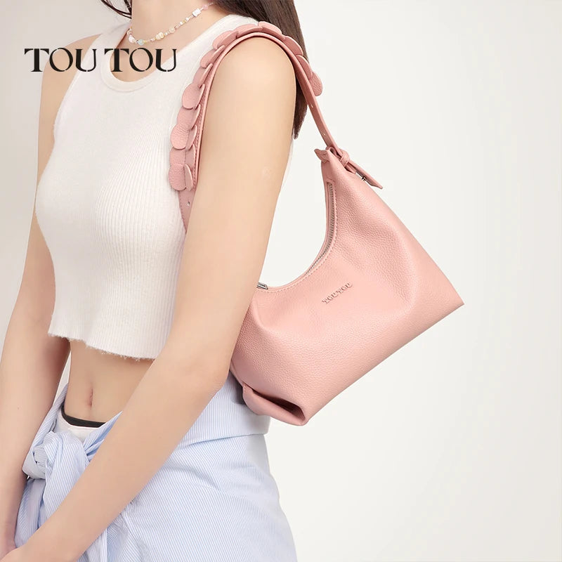 TOUTOU Original Flower Handbag 2024 New Petal Handheld Underarm Dumpling Premium Single Shoulder Bandbody Bag pour femmes