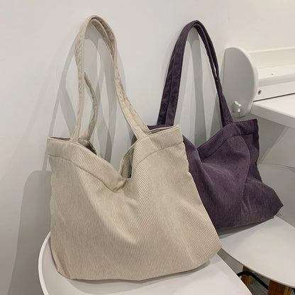 Bolso de pana para mujer 2023, bolso de hombro, bolso de mano para niñas, bolso de mano ecológico con cremallera, gran capacidad, bolso de mano de invierno