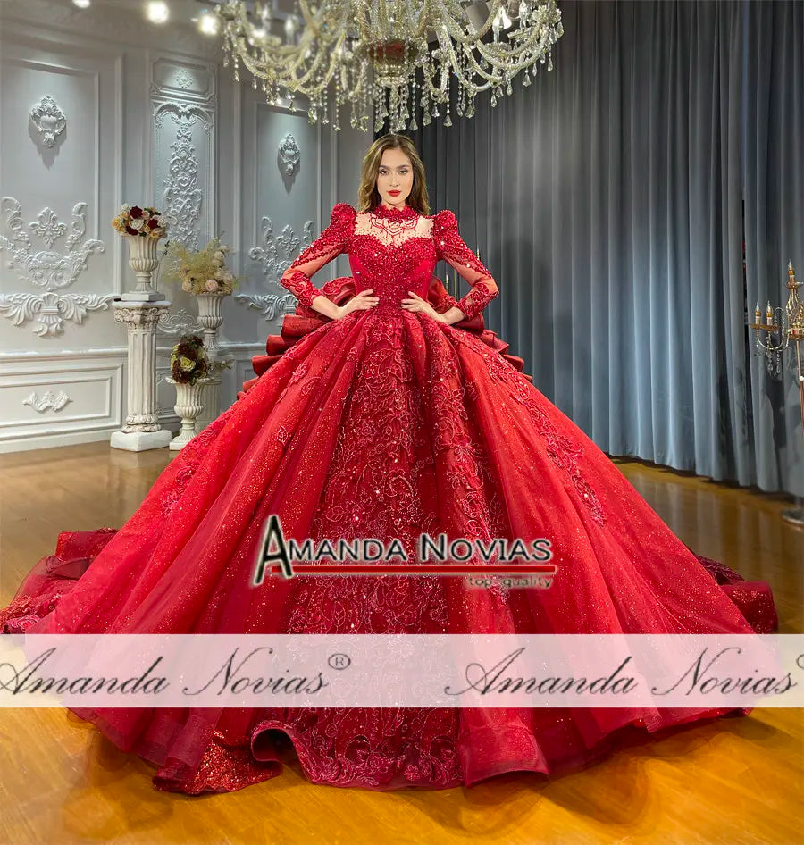 Amanda Novias Red Luxury Wedding Dress NS4738