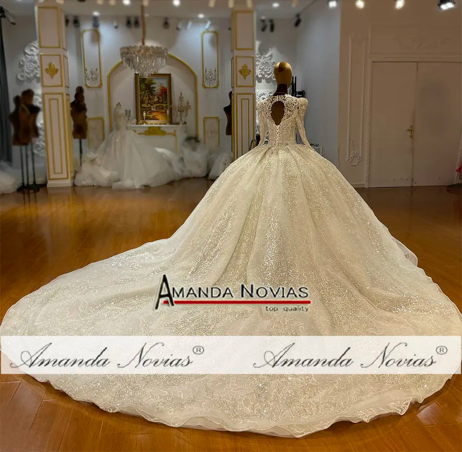 NS4712 Amanda Novias V-neck Lace Wedding Dress