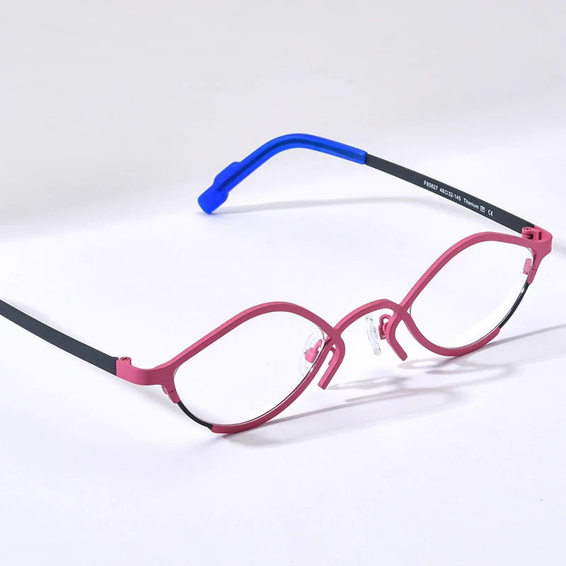 FONEX Pure Titanium Eyeglasses Frame Women 2024 New Small Cat Eye Glasses Men Retro Vintage Eyewear F85827