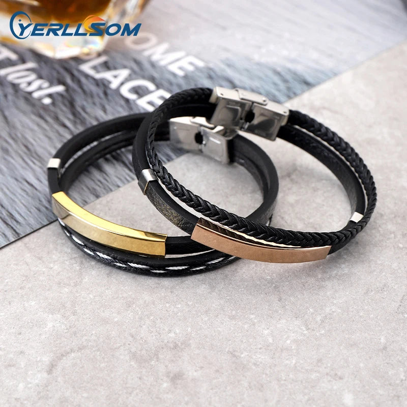 YERLLSOM 100PCS/Lot New products wristband with metal ornaments leathers bracelet adjustable silicone wristband custom logo