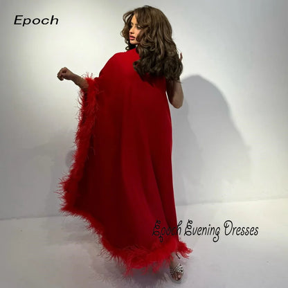 Robe de soirée longue pour femmes sexy 2024 Robe de soirée élégante à une épaule en plumes Robe de soirée formelle en ligne A