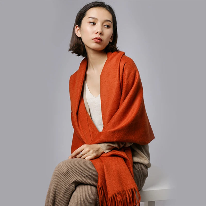 2022 Luxury brand cashmere big Scarf for Women soft ladies Shawl 200*70 cm autumn winter Real pashmina New styles