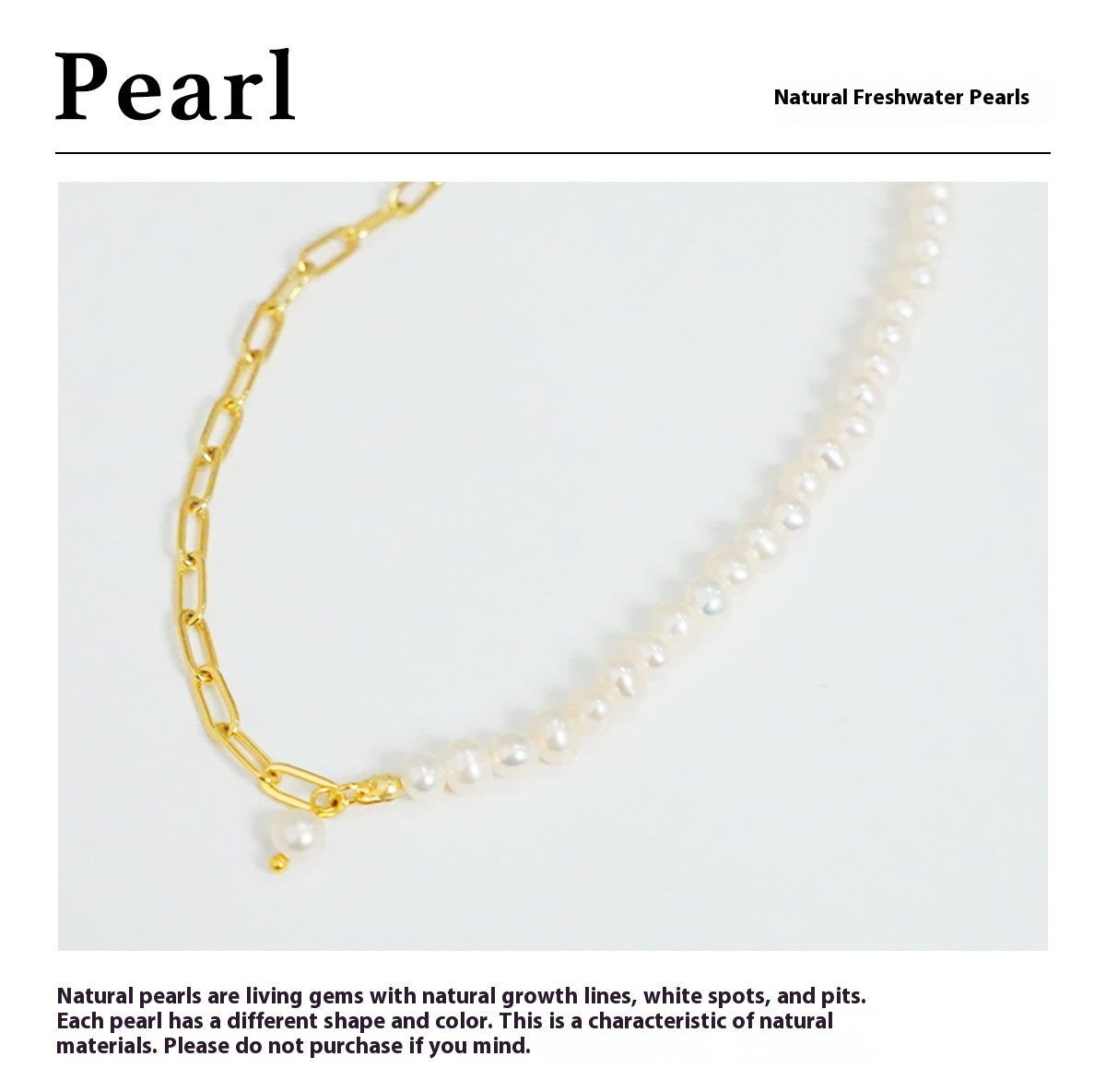 High-grade Stitching Natural Freshwater Pearl Necklace