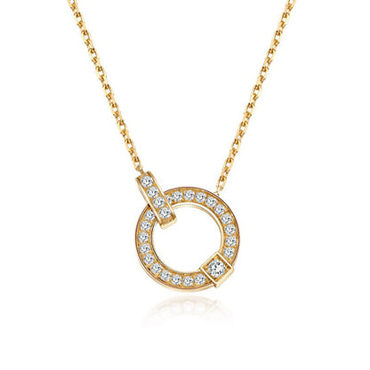 18K Gold Simple Fashion Diamond Clavicle Necklace