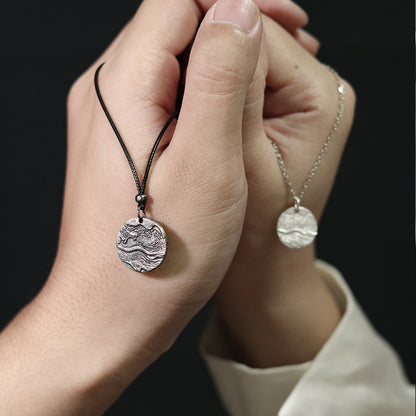 Collier pendentif couple en argent sterling fait main