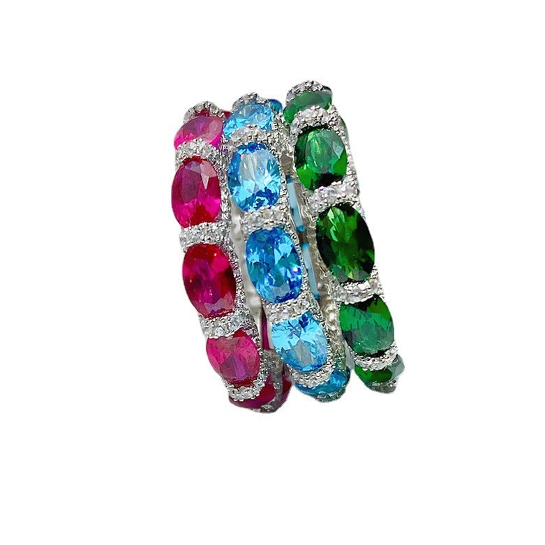 925 Full Diamond Artificial Gemstone Ring