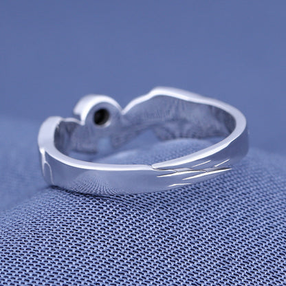 Solid Color Dripping Silver Ring Jewelry