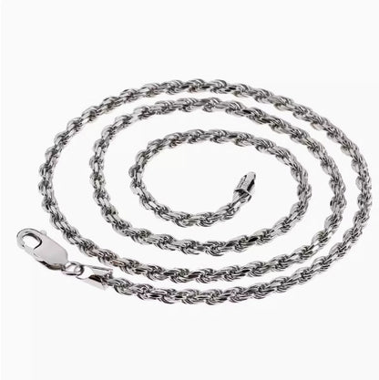 Collar de cadena con giros de masa frita bañado en plata de ley S925 para hombres y mujeres