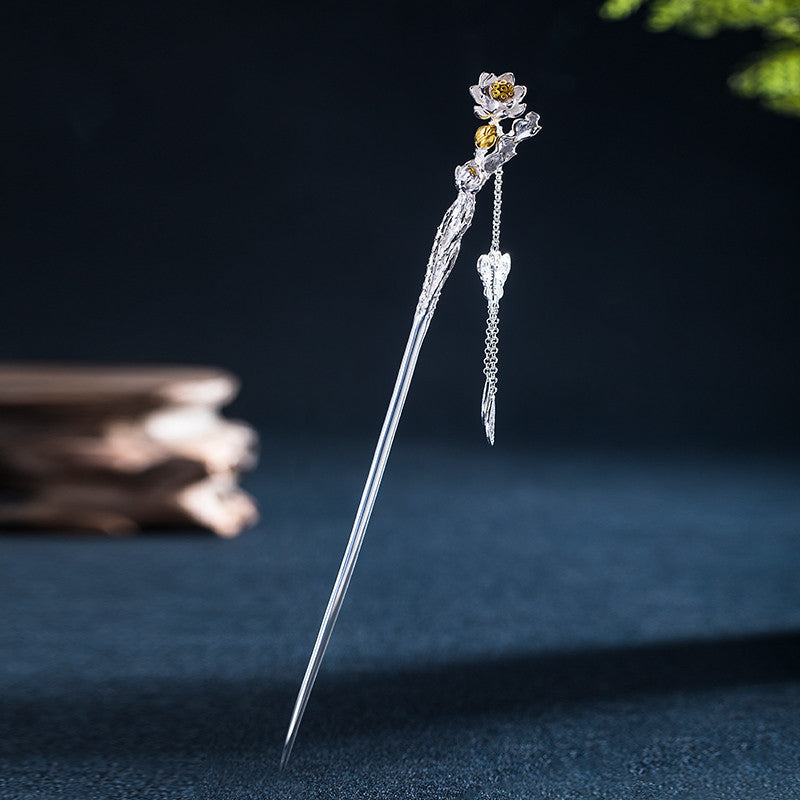 Twelve Flower Gods Ancient Style Sterling Silver Hairpin