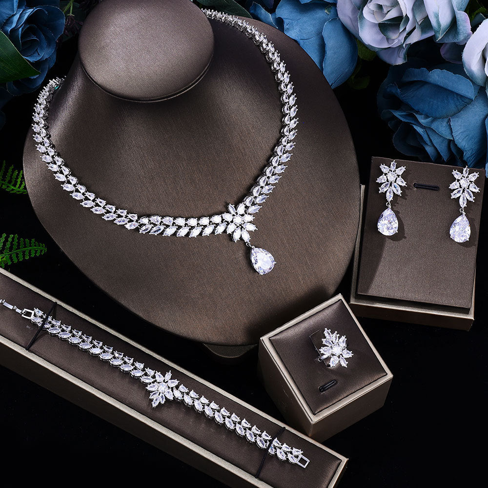 Multi-Color Bridal Jewelry Four-piece Set