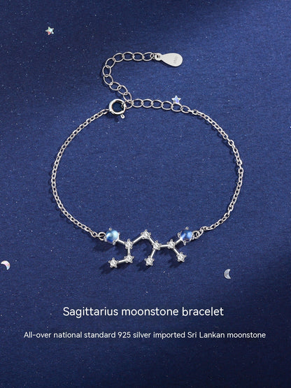 Lucky Twelve Constellation Moonstone Bracelet For Women