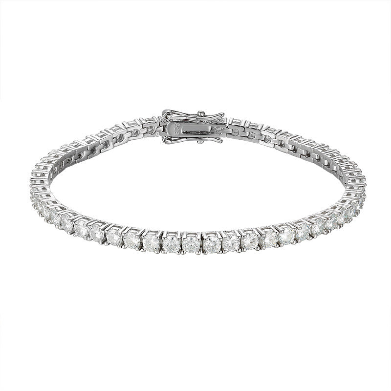 Pulsera de moissanita de 10 puntas con cadena de tenis en plata de ley S925