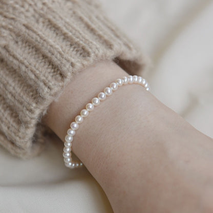 Freshwater Pearl Bright Bracelet Simple Elastic Color Preservation