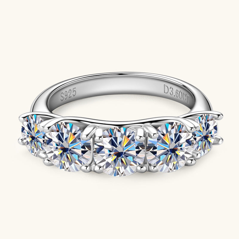 Light Luxury Ins Style 925 Silver Moissanite Ring