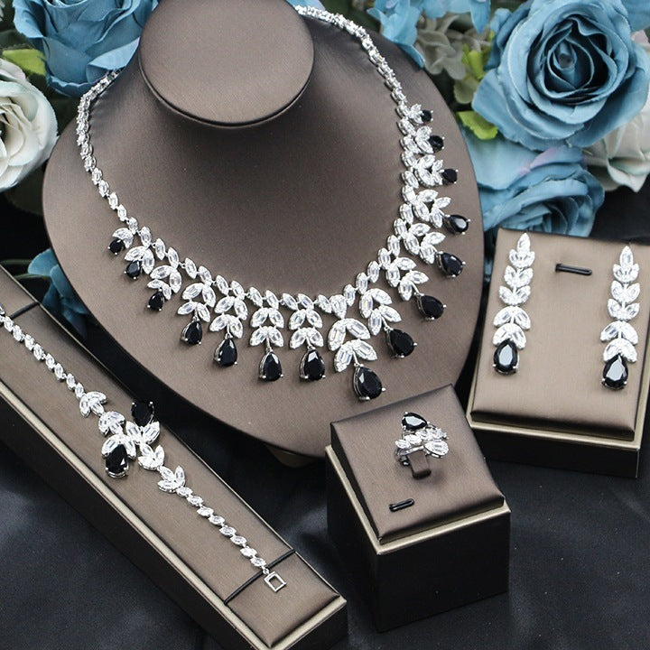 Bridal Jewelry Korean Fashion Wedding Banquet Accessories Four-piece Set