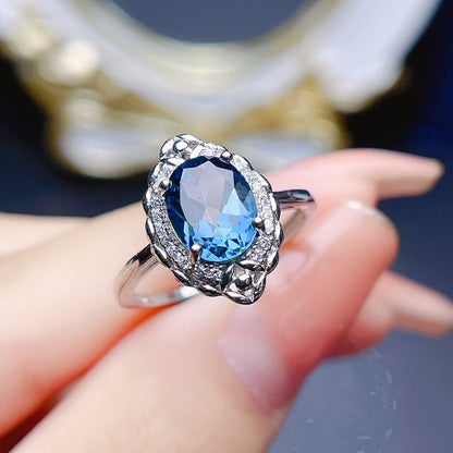 Jewelry Natural Topaz Ring S925 Silver