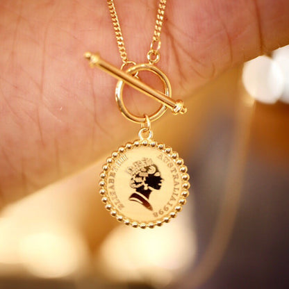 Gold Retro Round Brand Pure Jewelry Necklace