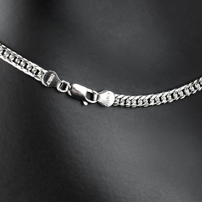 Silver Platinum-plated Cuban Necklace Men's And Women's High Quality Clavicle Chain