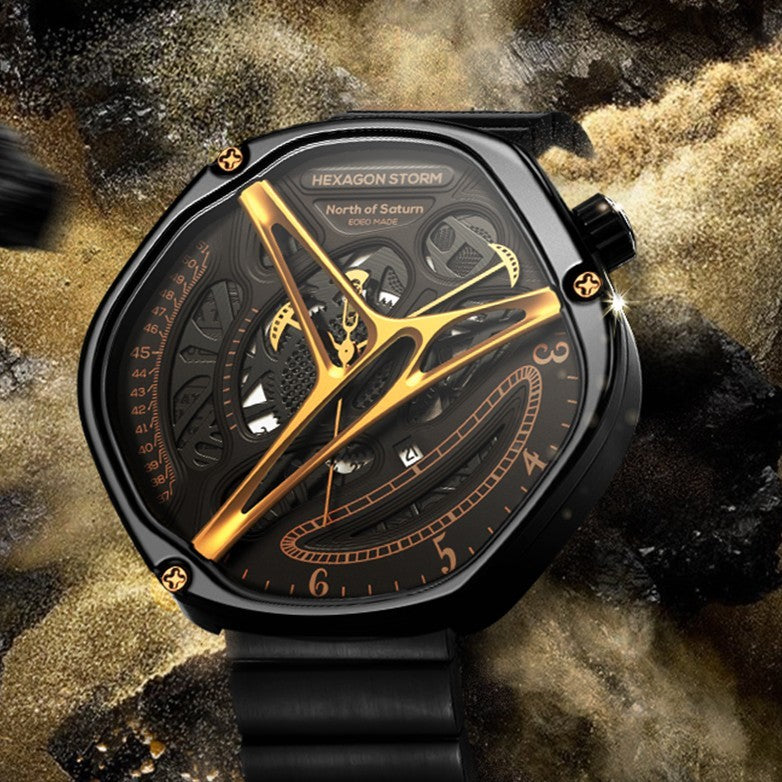 Reloj de alta gama para hombre con diseño de extraterrestre ahuecado