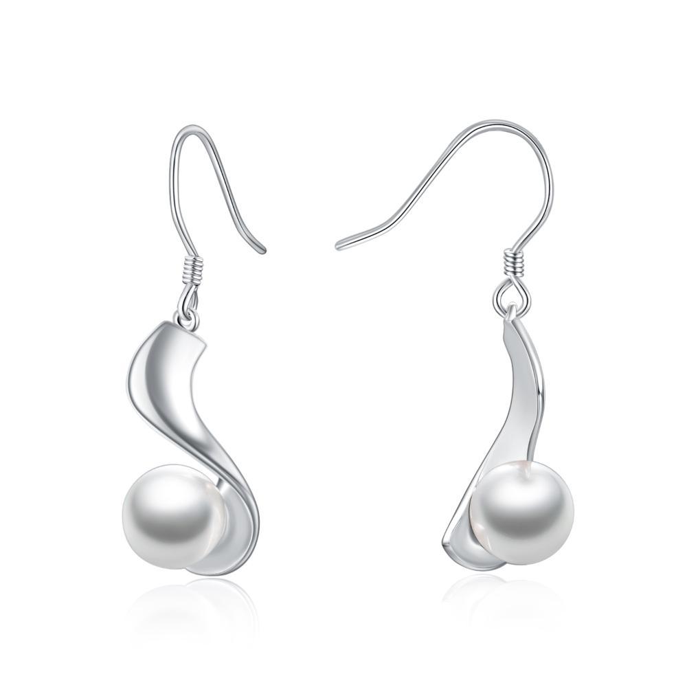 Boucles d'oreilles pendantes en argent sterling avec perles de 8 mm