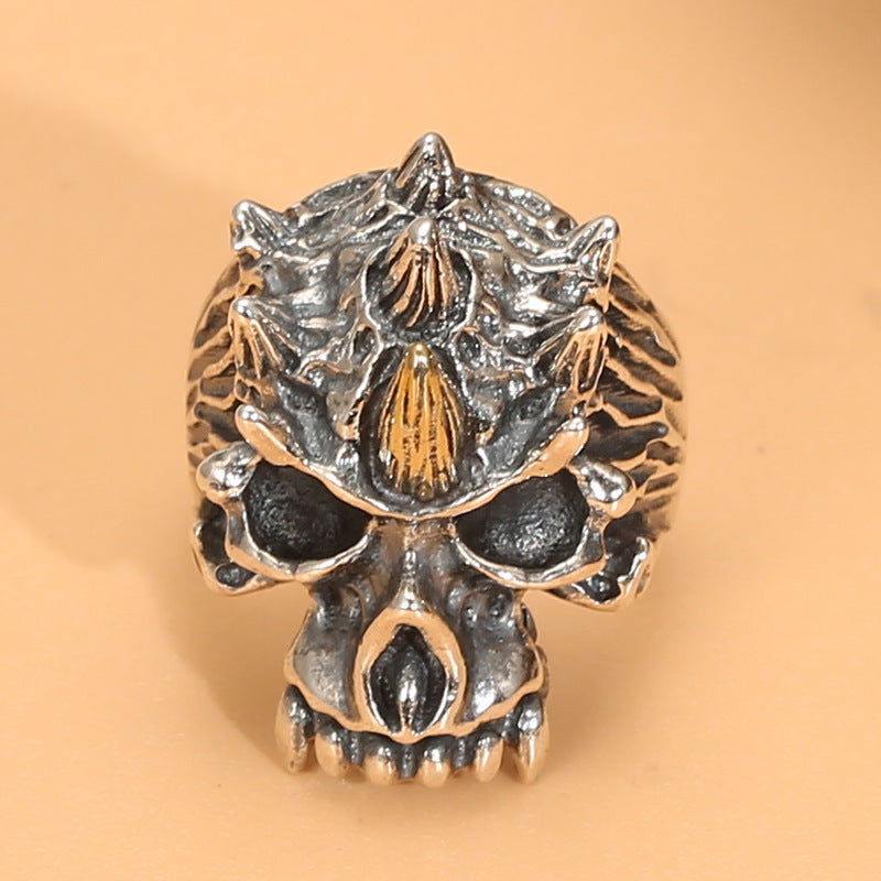 Anillo de calavera personalizado abierto para hombre