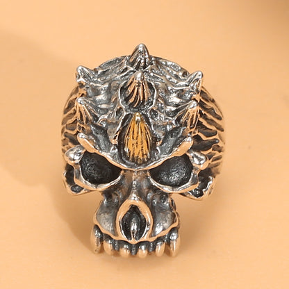 Anillo de calavera personalizado abierto para hombre