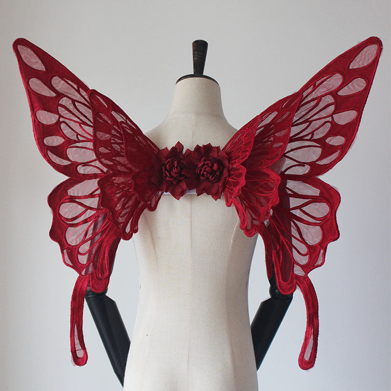 Cute Solid Color Butterfly Wings Back Decoration