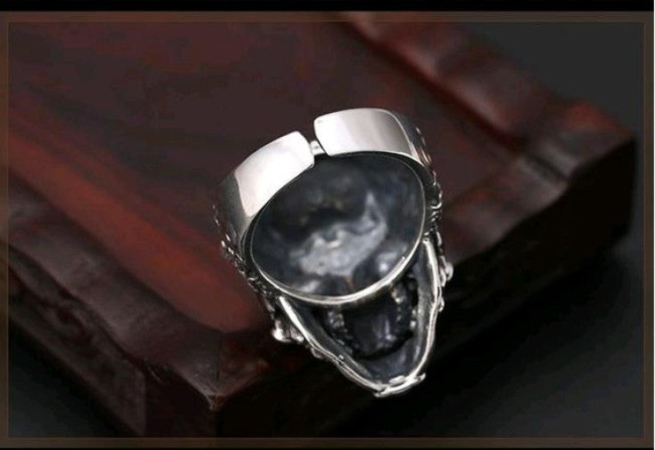 Anillo de estilo motociclista dominante de plata esterlina de moda para hombres, joyería europea y americana