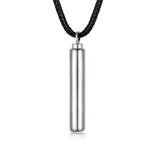 Collier de crémation cylindrique en argent sterling, bijoux d'urne, pendentif commémoratif en cheveux humains pour chien