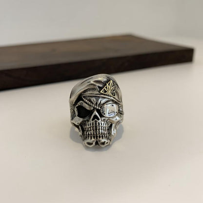 Personality 925 Sterling Silver Clown Hip Hop Punk Skull Ring