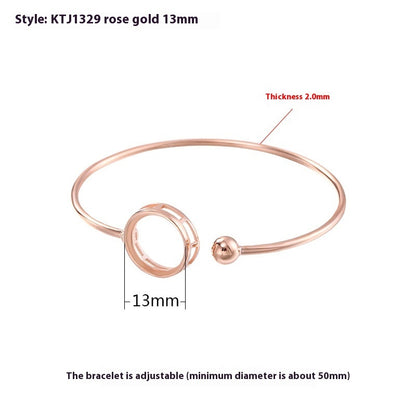 S925 Silver Bracelet Eardrop Frame Women's Simple Temperament Open-ended Bracelet