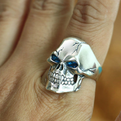 Anillo de calavera fantasma de plata esterlina de moda