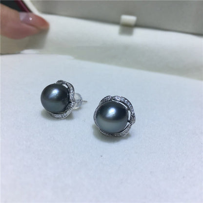 Round Strong Light Micro Flaw Earrings