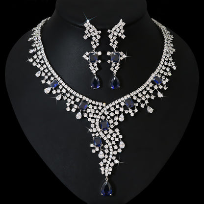 Ensemble de bijoux de mariée en zircon de style exotique