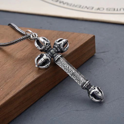 S925 Sterling Silver Vintage Pendant Necklace For Men