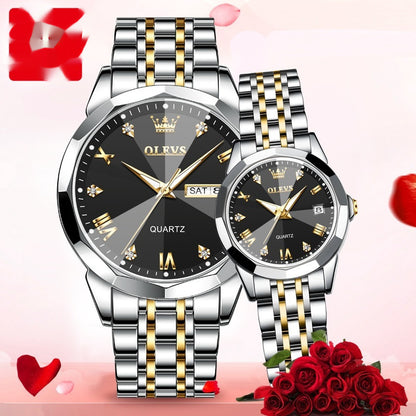 Reloj de cuarzo para regalo de San Valentín, reloj para parejas, para hombre