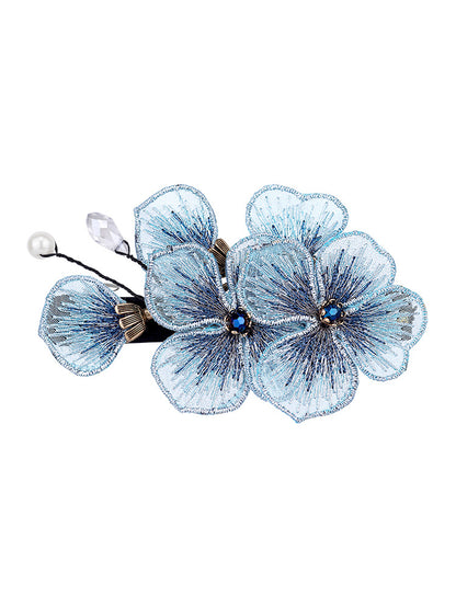 Embroidered Butterfly Flower Headdress Hairpin