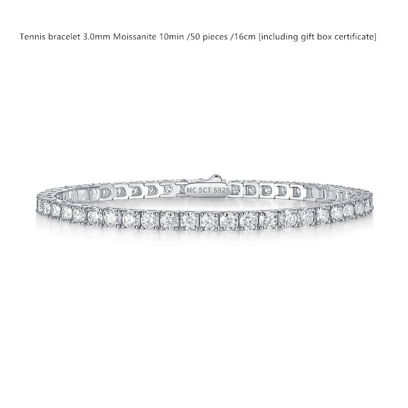 Bracelet de tennis en argent sterling avec moissanite couleur D pour femme