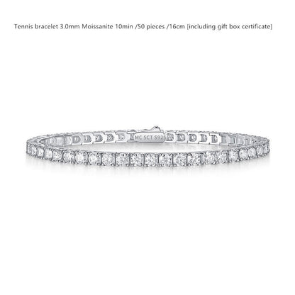 Bracelet de tennis en argent sterling avec moissanite couleur D pour femme