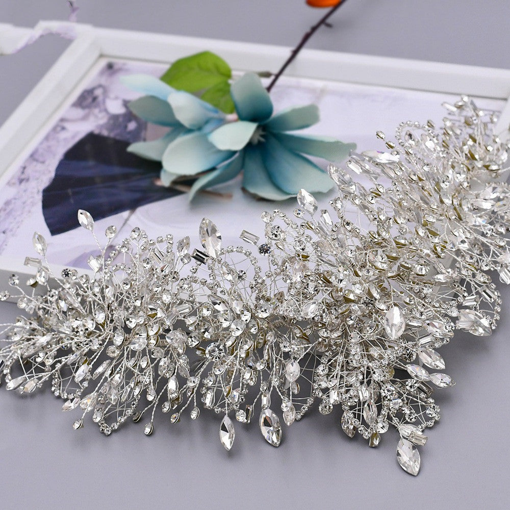 Tiara nupcial corona de cristal para boda accesorios hechos a mano