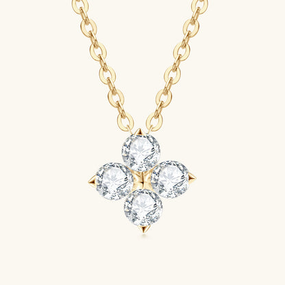 S925 Silver Clover Moissanite Necklace